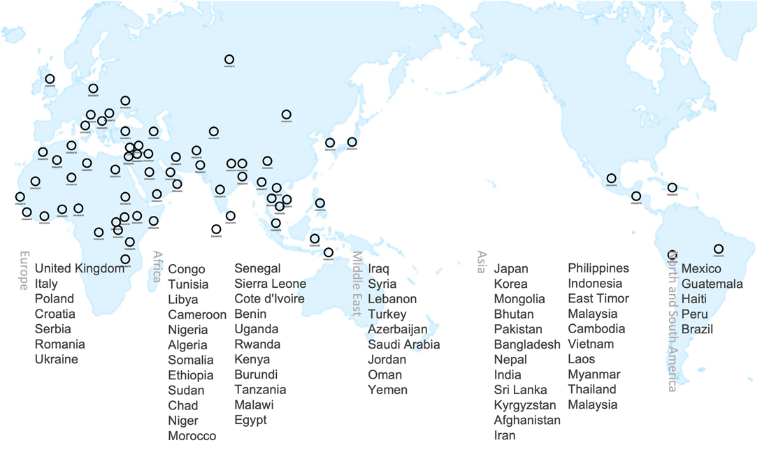 Countries where we offer support